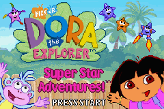 Dora the Explorer: Super Star Adventures title screen for GameBoy Advance